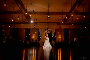 first dance at wedding bride and groom after booking wedding venue